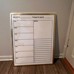 Dry erase planner board